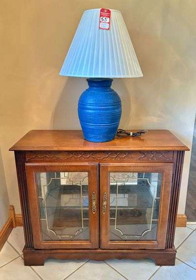 Glass Front 2-Door Cabinet & Lamp image
