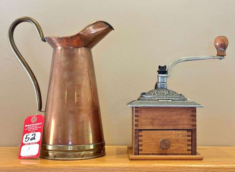 Copper Pitcher & Coffee Grinder image