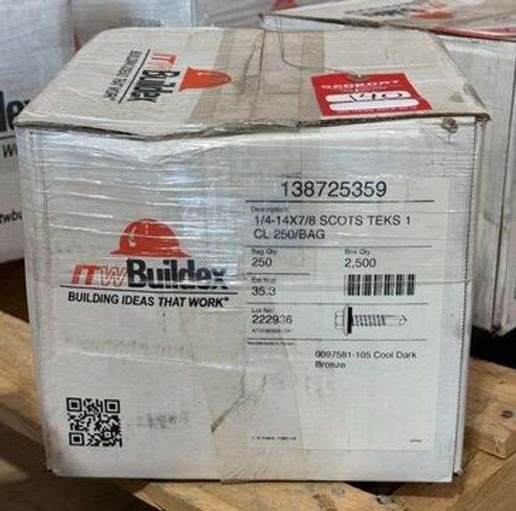 0.25" -14 x 7/8 Metal Screws, qty: 2500 image