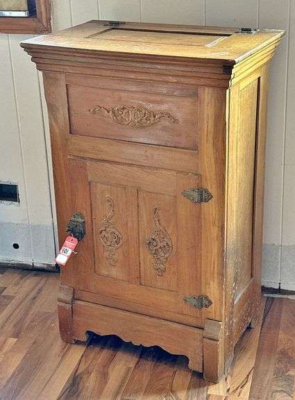Early Solid Oak Ice Box image