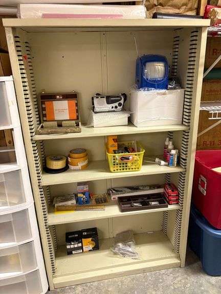 Office Supplies & Metal Shelving Unit image