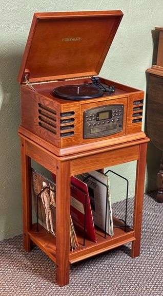 Crosley CR78CD Turntable/Radio/CD Player & Entertainment Stand image