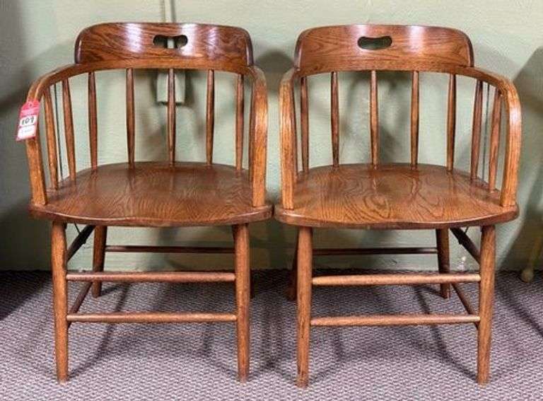Oak Barrel Back Chairs image