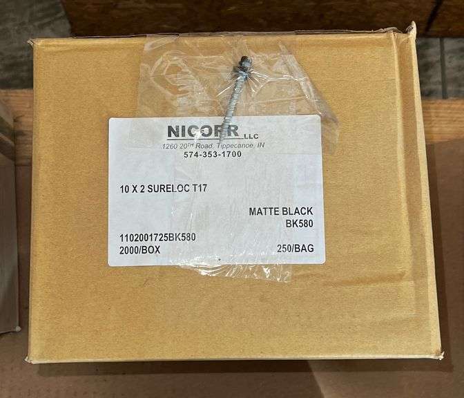 #10x2" Fasteners, Color-Matte Black, qty:1000 image