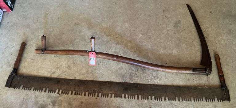 Early Crosscut Saw & Mowing Scythe image