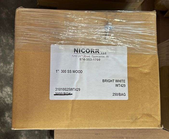 1" Fasteners, Color-Bright White, qty:1500 image