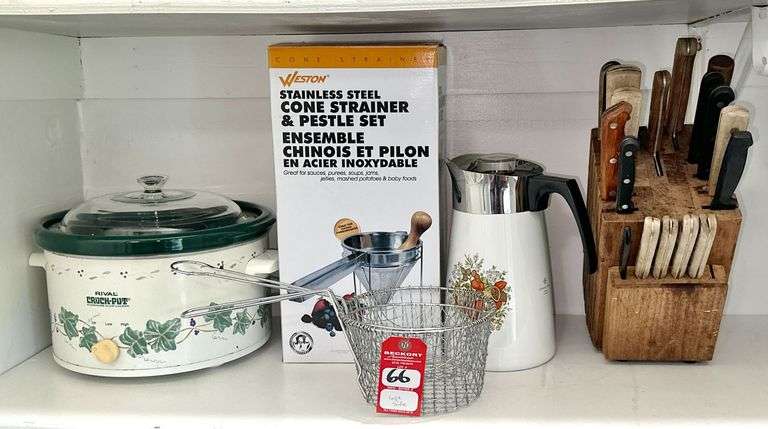 Rival Crockpot, Corning Ware Pitcher & Cutlery image