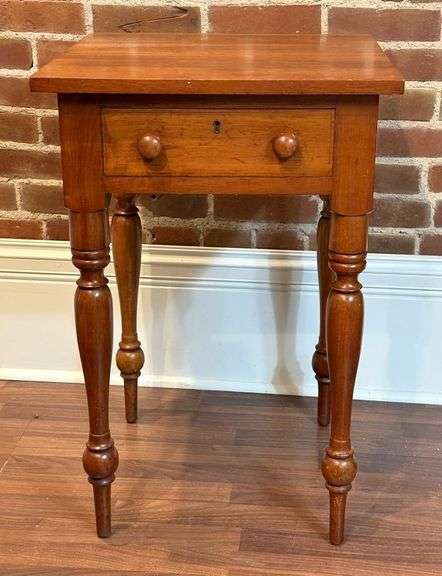 Late 1800's Solid Cherry End Table image