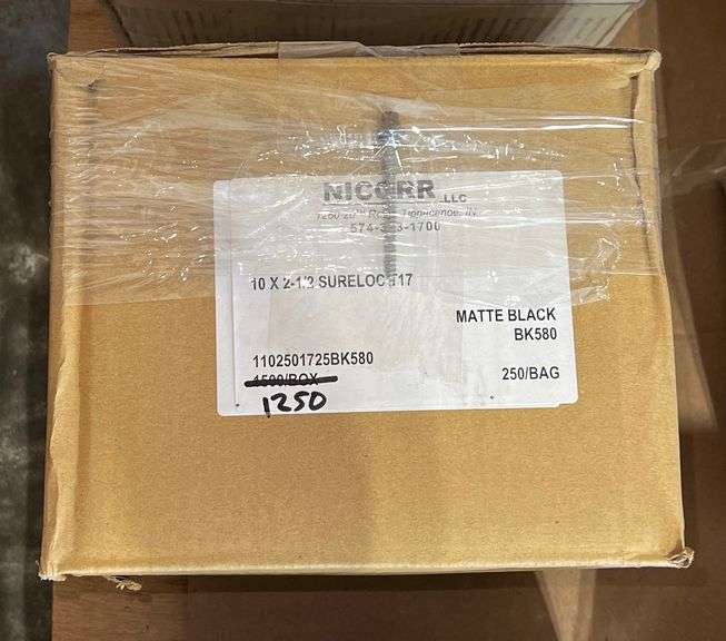 #10x2.5" Fasteners, Color-Matte Black , qty:1250 image