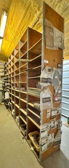 Tractor Parts & Wooden Adjustable Shelving Unit image