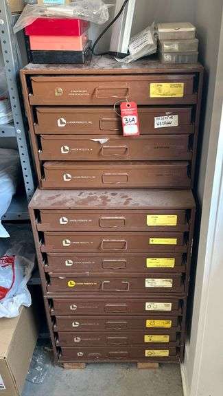 Lawson Hardware 12-Drawer Cabinet with Tractor Parts image