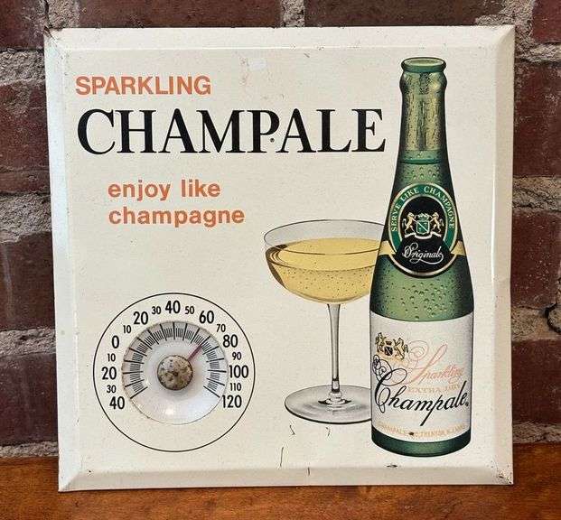 Vintage Sparkling Champale Metal Thermometer image