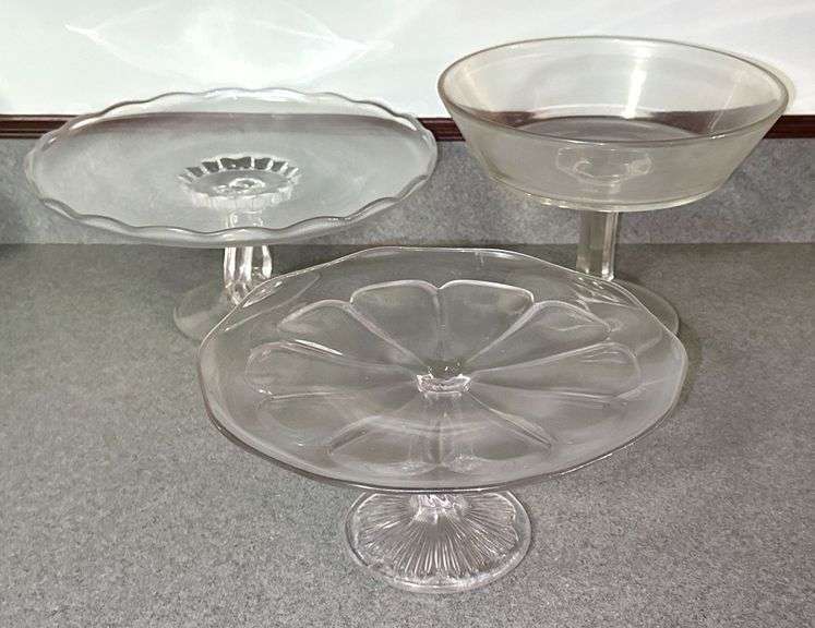 Quality Glass Cake Plates & Pedestal Bowl image