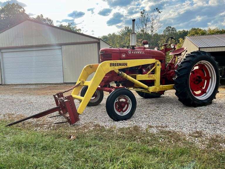 1950 Farmall M Tractor with Freeman Loader image