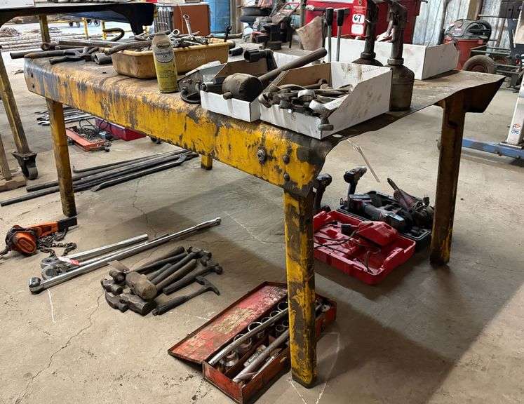 Shop Built Heavy Duty Steel Table Built From Cabs image