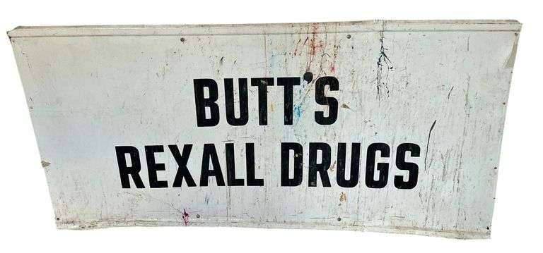 Original Butt's Rexall Drugs Metal Sign image