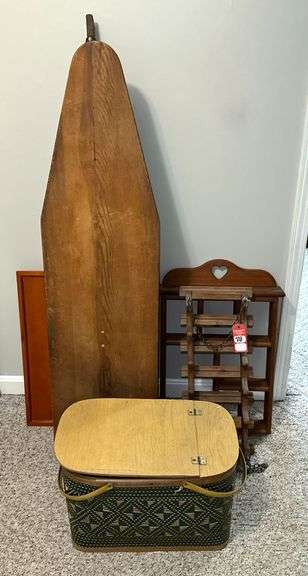 Early Ironing Boards, Picnic Basket & Wall-Mounted Shelving image