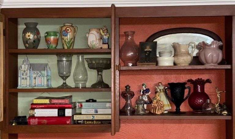 Figurines, Pottery, Glassware, & Books image