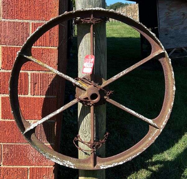 Early Horse Drawn Mower Steel Wheels image