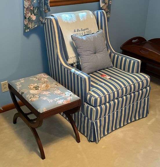 Upholstered Arm Chair & Kindel Foot Stool image
