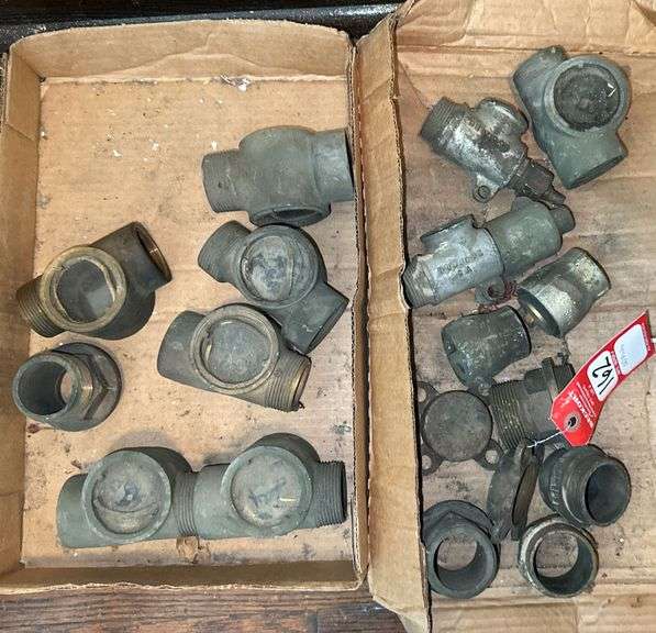 Brass Visible Pump Era Parts from Corydon Lincon Gas Station image