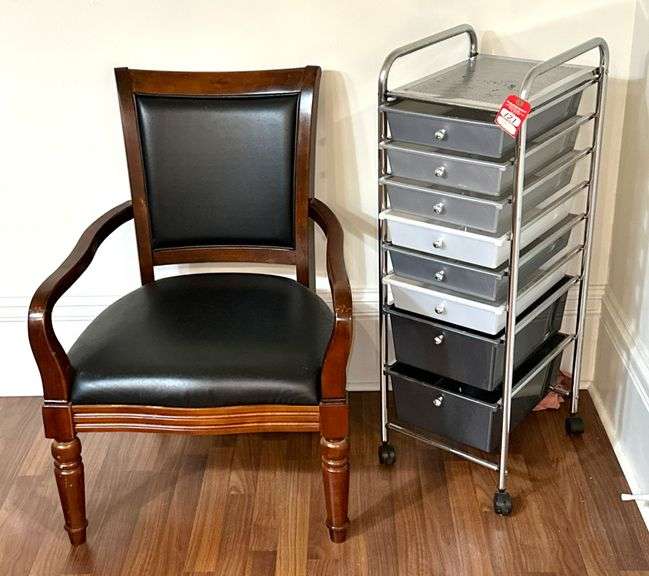 Office Chair & Rolling Storage Cart image