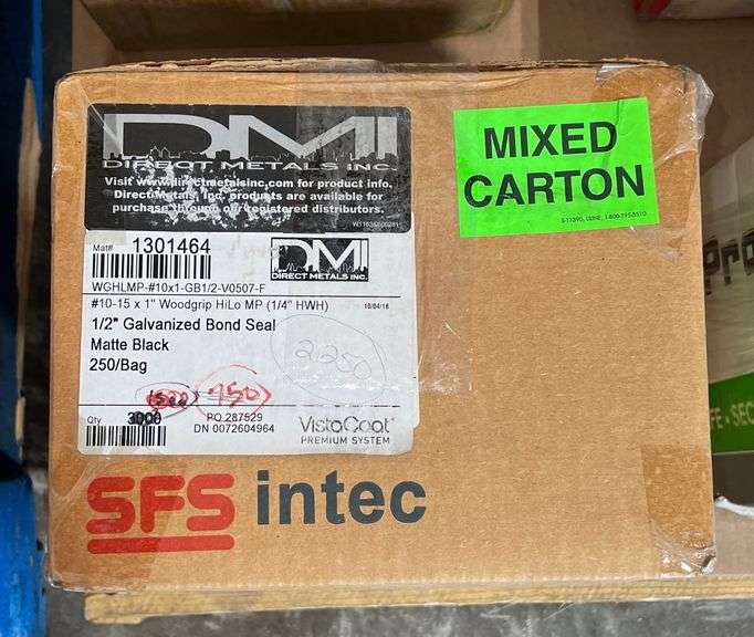 #10x1" Fasteners, Color-Matte Black, qty:2250 image