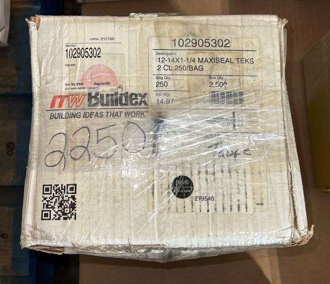 #12x1.25" Fasteners, Color-Taupe, qty:2250 image