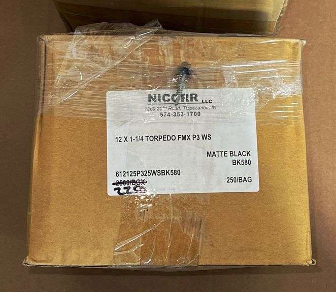 #12x1.25" Fasteners, Color-Matte Black, qty:2250 image