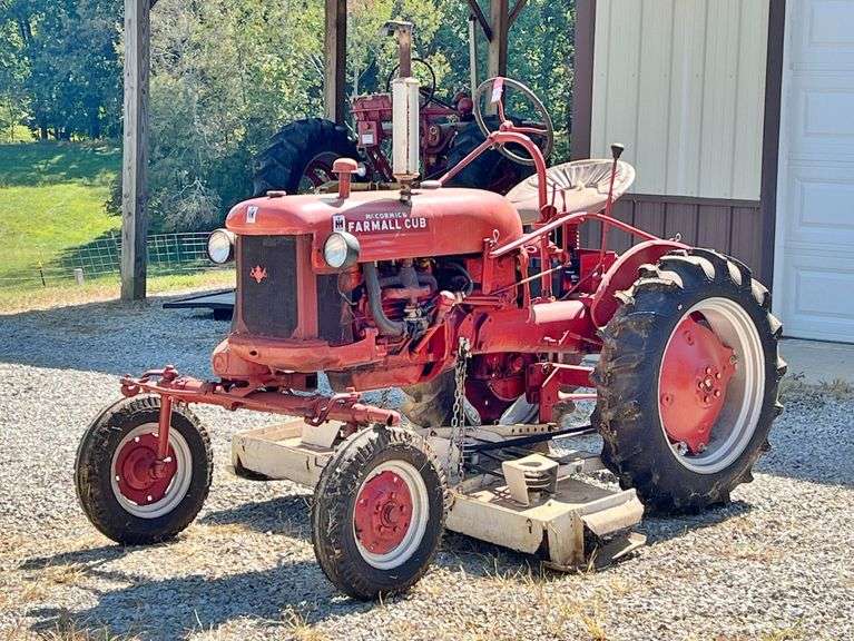 1953 Farmall Cub Tractor with Mid-Mount Mower image