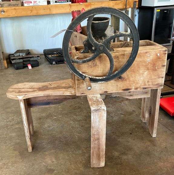 Early Cast Iron Grist Mill with Stand image