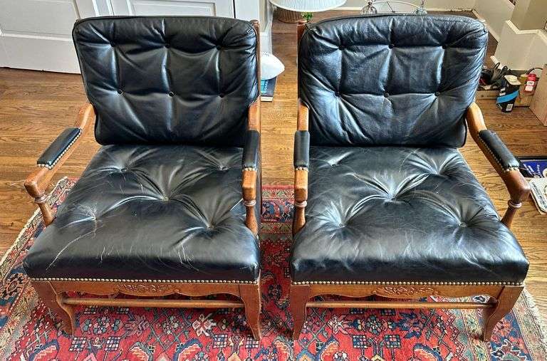 Black Leather Armed Office Chars image