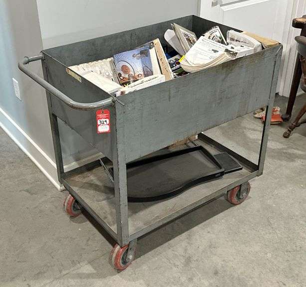 Heavy Steel Work Cart with Parts Books image