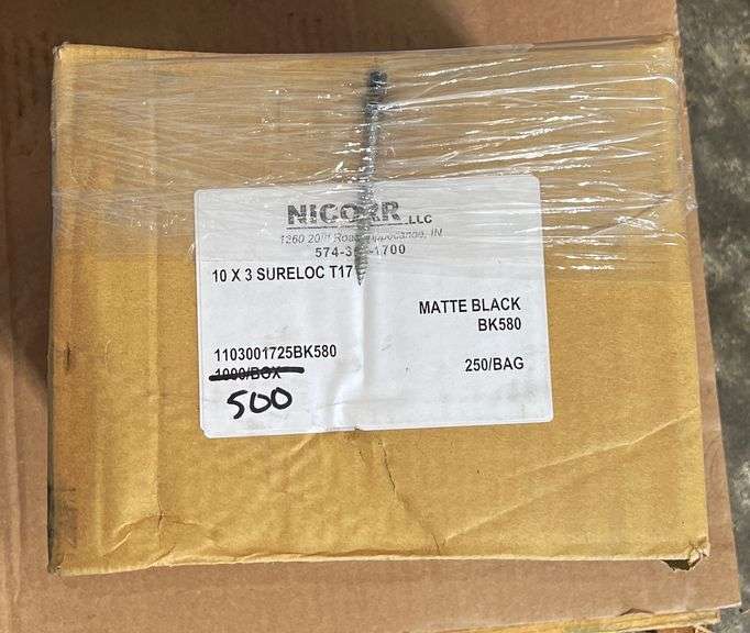 #10x3" Fasteners, Color-Matte Black, qty:500 image