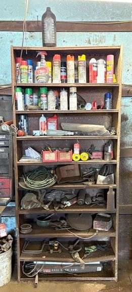 Metal Storage Shelf & Contents image