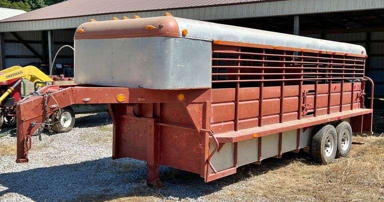 Shop Built Gooseneck Livestock Trailer - No Title image