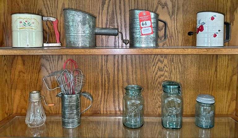 Early Flour Sifters & Blue Canning Jars image