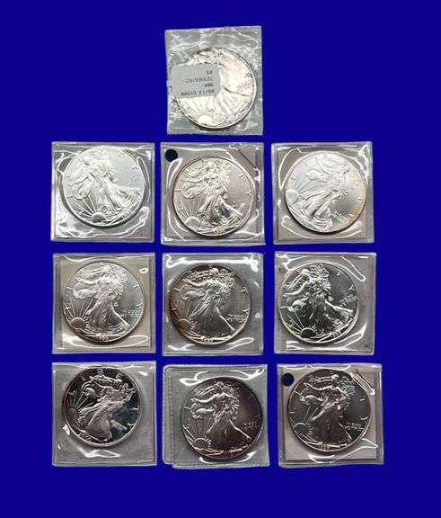 Silver Eagle Coins, qty-10 image