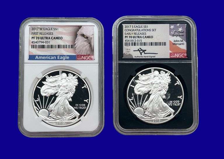 2017-S & 2017-W Silver Eagle NGC PF70 Ultra Cameo image