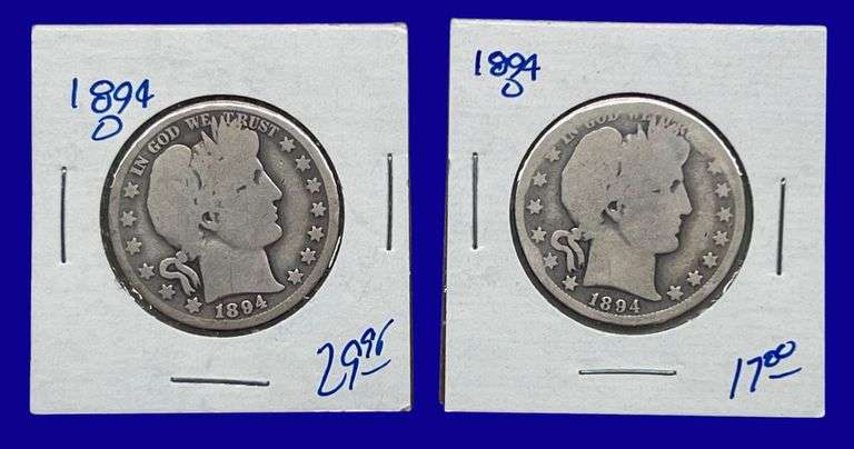 1894 & 1894-O Barber Silver Half Dollars image