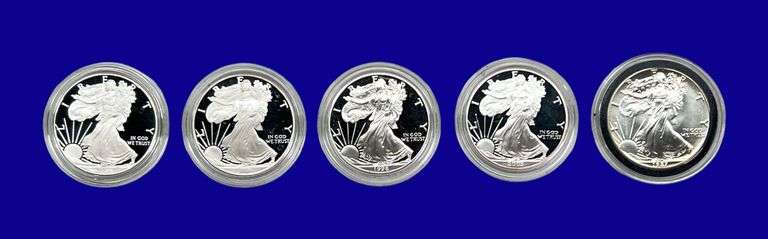 Silver Eagle Coins, qty-5 image