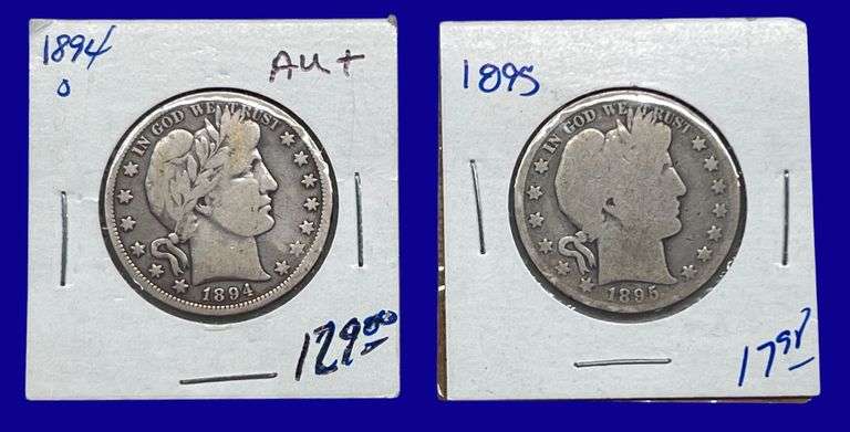 1894 & 1895 Barber Silver Half Dollars image