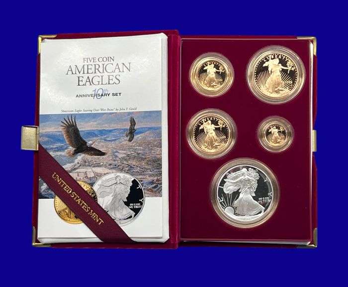 US Mint 1995 American Eagle "10th Ann. Set" Gold Proof Set Bullion Coins image