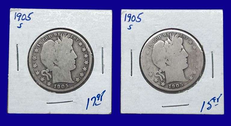 1905-S Barber Silver Half Dollars image