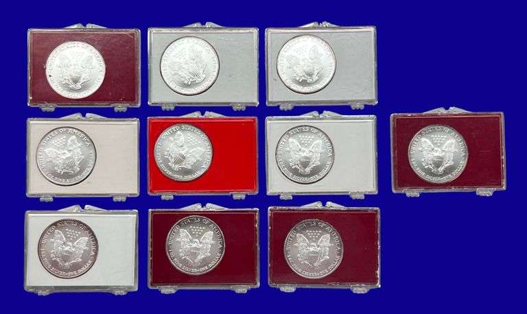 Silver Eagle Coins, qty-10 image