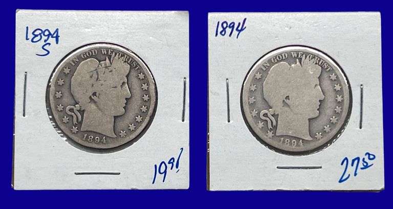 1894 & 1894-S Barber Silver Half Dollars image