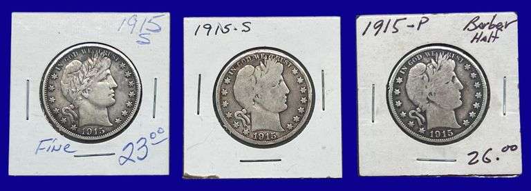 1915-P & 1915-S Barber Silver Half Dollars image