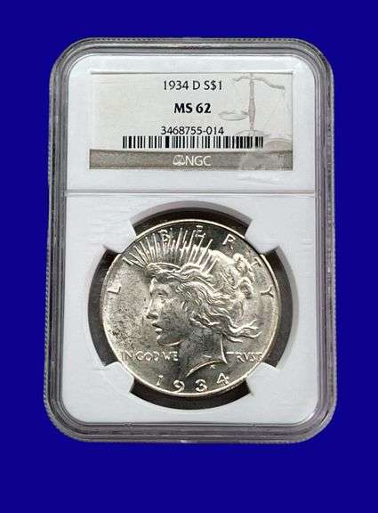 1934-D Peace Silver Dollar NGC MS62 image