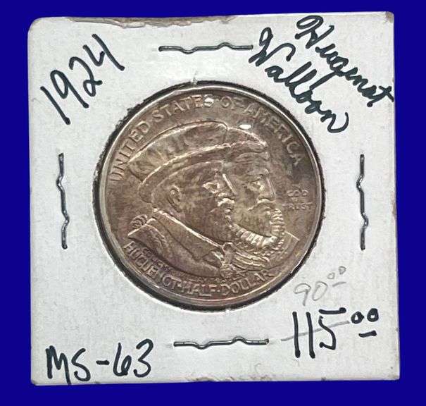 1924 Huguenot Walloon Silver Half Dollar image