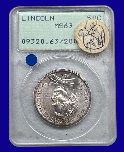 1918 Lincoln-Illinois Silver Half Dollar PCGS MS63 image